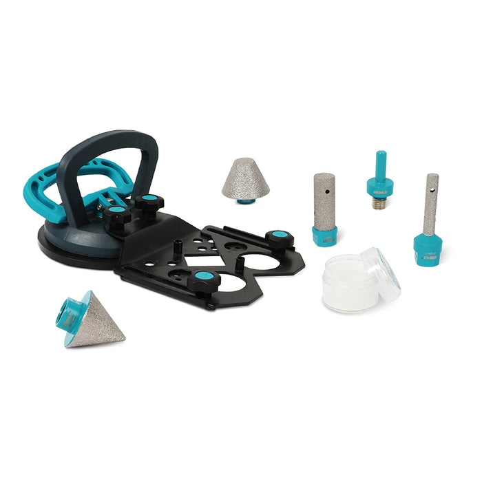 BIHUI Diamond Turbo Dry Drill Set with Drill Guide