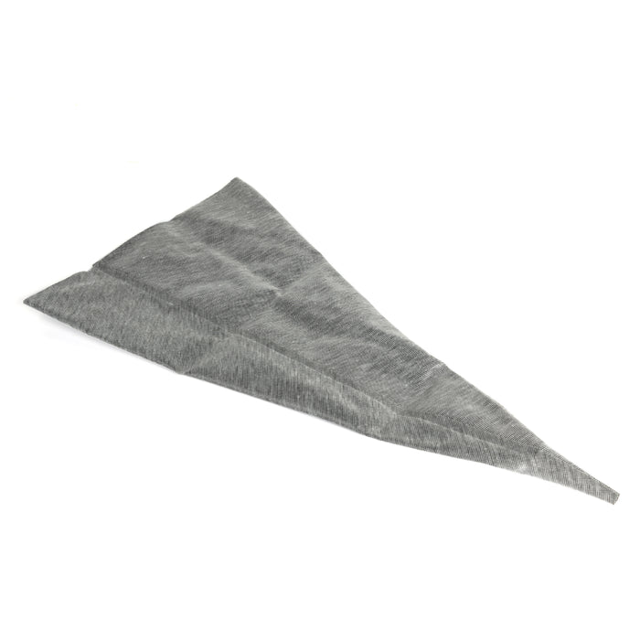 BIHUI Grout Bag with Steel Tip — 21" gray woven cone-style grout bag laid flat