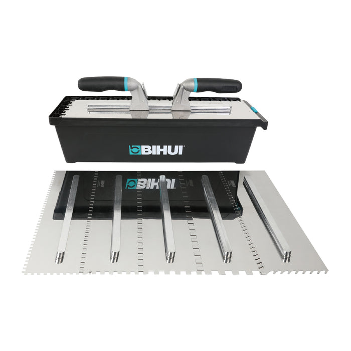 BIHUI 9-Piece Switchable Notched Trowel Set