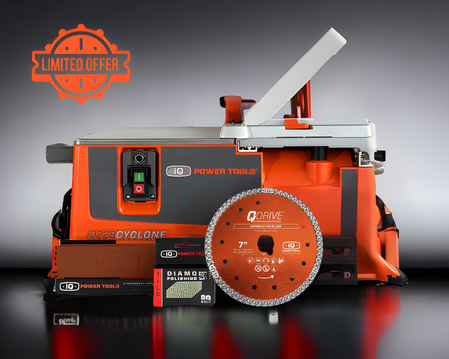 iQ228CYCLONE 7" Dry Cut Table Top Tile Saw (Limited Time Bundle Offer)