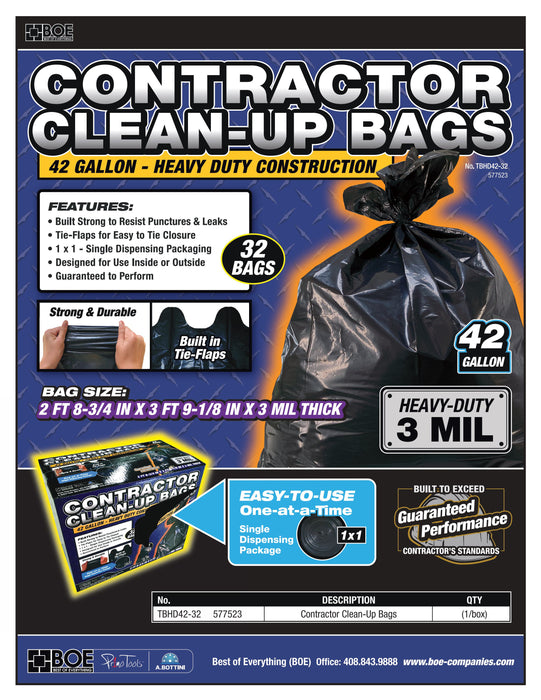 Primo Tools 42 Gallon Heavy-Duty Contractor Clean-Up Bags (32/box)