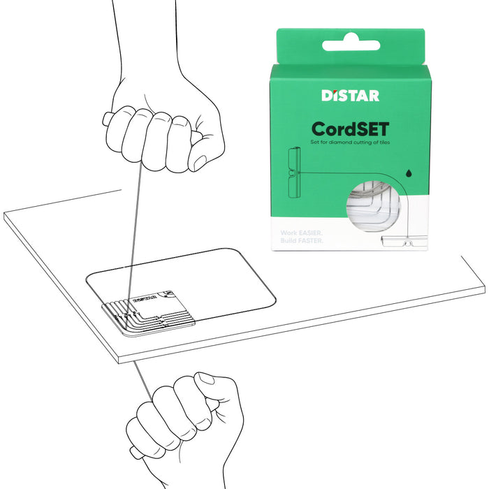 DiStar CordSET — Diamond Wire Radius Cutting Kit for Porcelain Tile