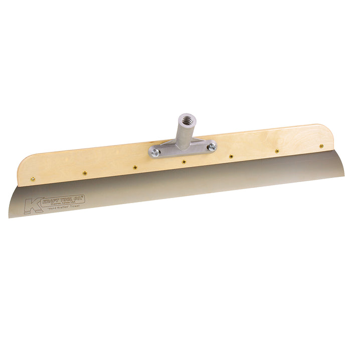 Kraft Tool 24" Wood Frame Stainless Steel Smoother with Threaded Bracket - Tile ProSource