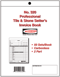 Gundlach Pro Tile & Stone Invoice Book