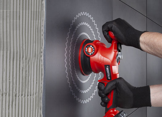 Montolit BATTILE-PRO Vibrating Suction Cup on wall tile