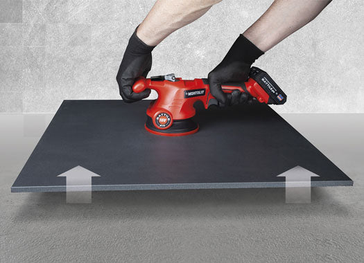 Montolit BATTILE-PRO Vibrating Suction Cup lifting large tile