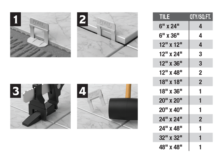 Pearl Tile Leveling System Instructions