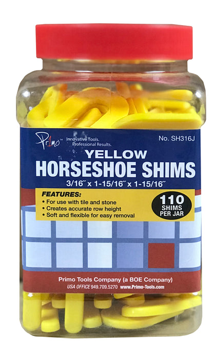 Primo Tools 3/16" Yellow Horseshoe Shims